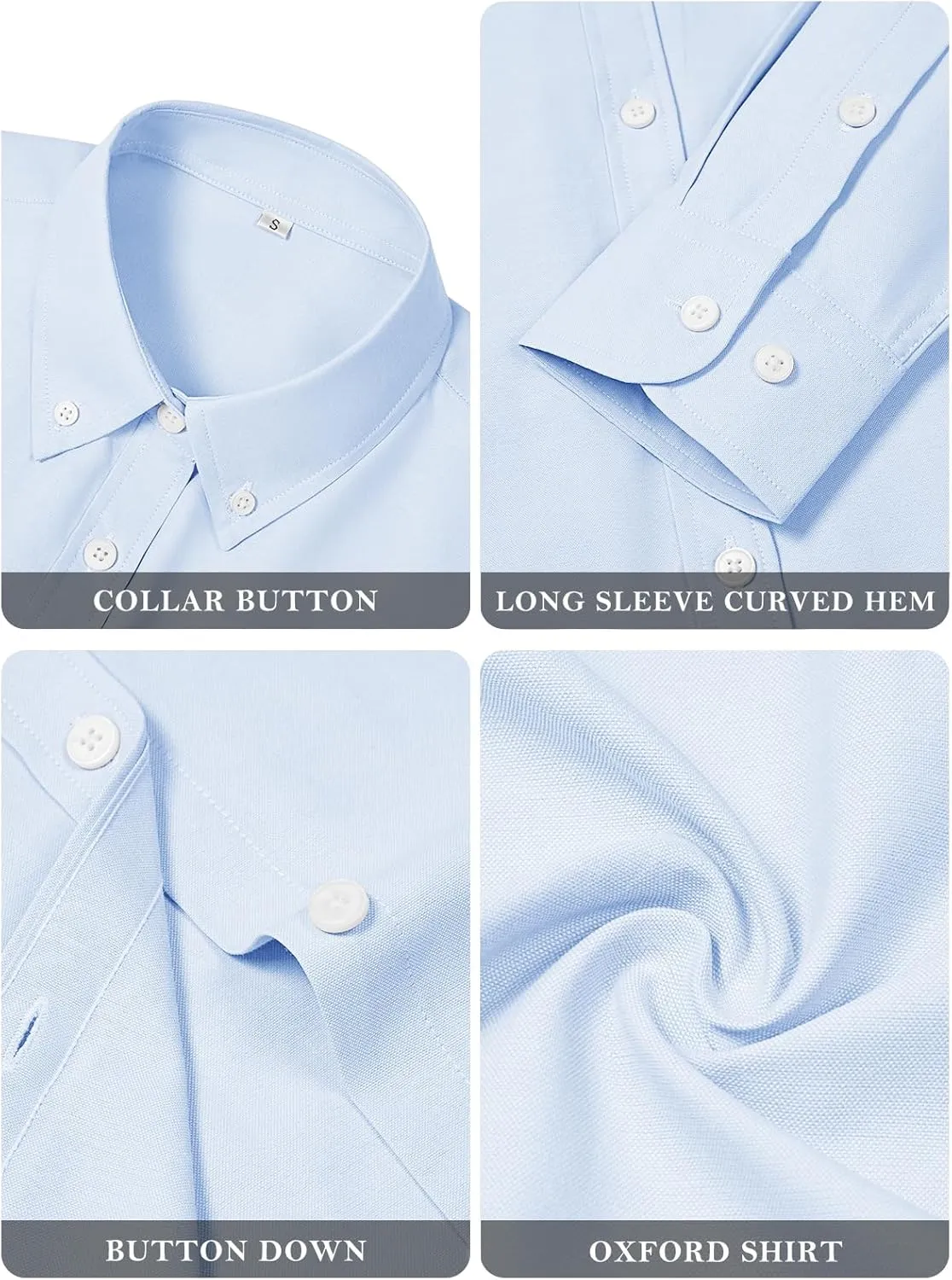 Womens Oxford Shirts Button Down Shirts Cotton Dress Shirts Long Sleeve Collared Work Office Blouses Tunic Tops