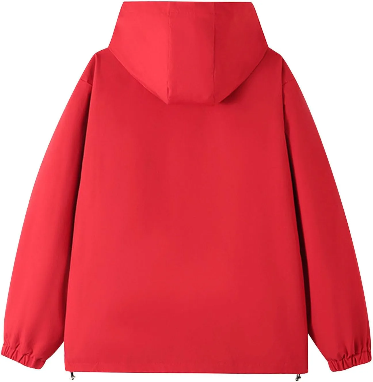 Women's Plus Size Waterproof Shell Jacket Unisex Windbreaker Hooded Rain Coat for Outdoor Hiking Climbing Traveling