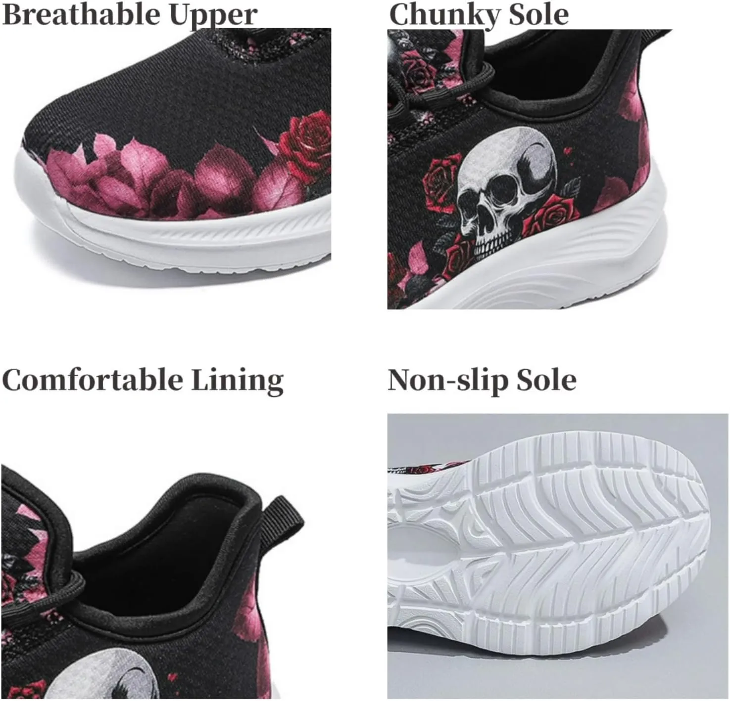 Women's Punk Y2K Mesh Running Sneakers White Sole Fashion Lightweight Breathable Casual Sports Shoes