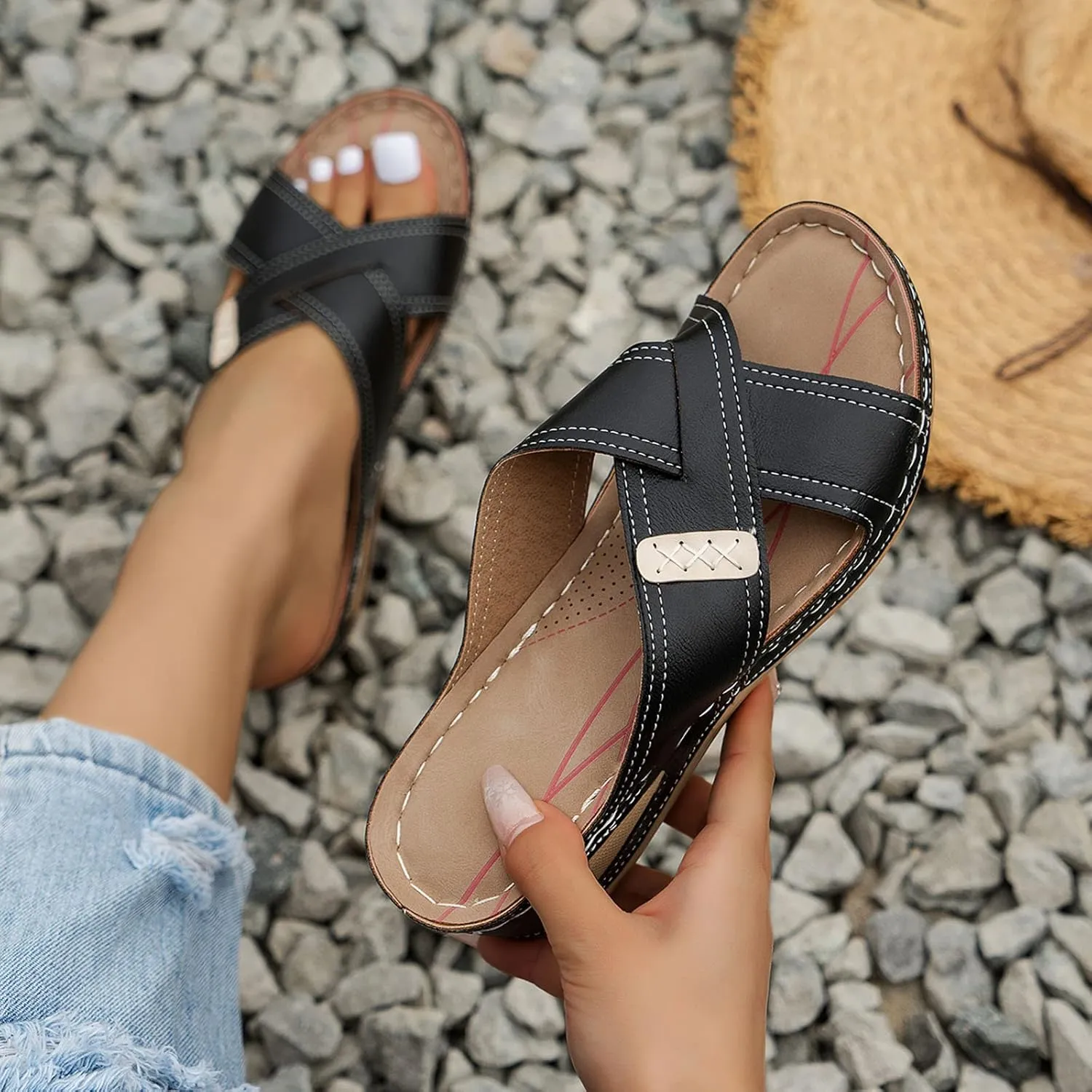 Women's Sandals Arch Support Sandals for Women Dressy Summer Women Summer Sandals Comfortable Sandals Women Waterproof Walking Shoes Women Lightweight Nude Lace Up Heels