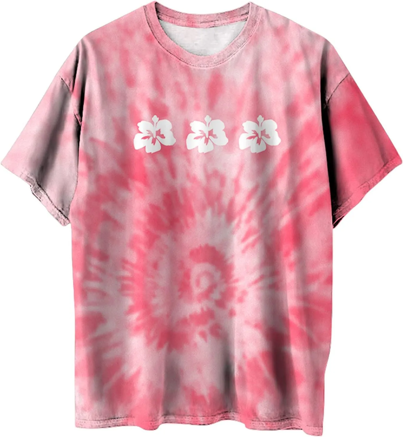 Womens Short Sleeve Tops Crewneck Tie Dye Shirts Oversized Tees T-Shirt Trendy Shirts Blouse Graphic Funny T Shirts