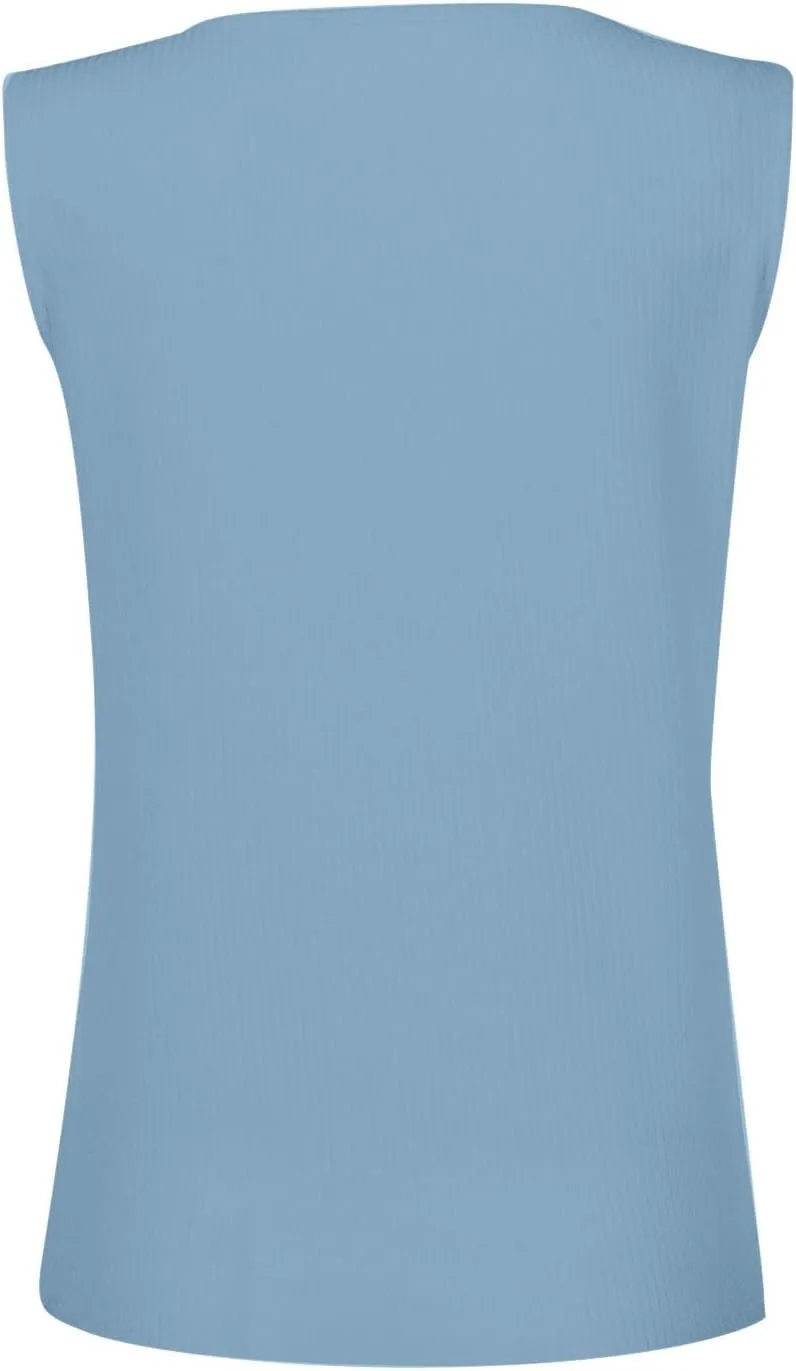 Women's Sleeveless Henley Shirts Ribbed Tank Tops V Neck Button Down Tshirt Summer Casual Tee Blouse