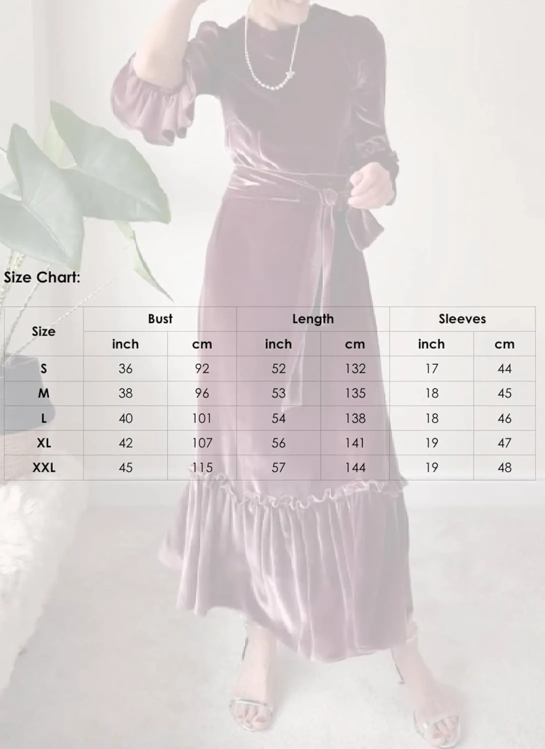 Womens Summer Charming Purple Elegant Round Neck Ruffle Long Sleeve Belt A-Line Pleated Hem Dinner Maxi Dress