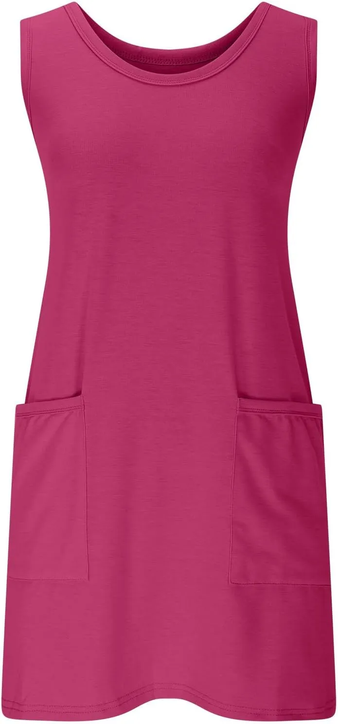 Women's Summer Short Sleeve A-Line Midi Dresses Casual Floral Romper Dress Flowy Beach Sundress with Pockets S-XXL