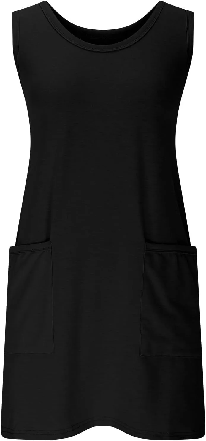 Women's Summer Short Sleeve A-Line Midi Dresses Casual Floral Romper Dress Flowy Beach Sundress with Pockets S-XXL