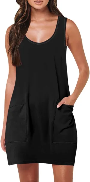 Women's Summer Short Sleeve A-Line Midi Dresses Casual Floral Romper Dress Flowy Beach Sundress with Pockets S-XXL