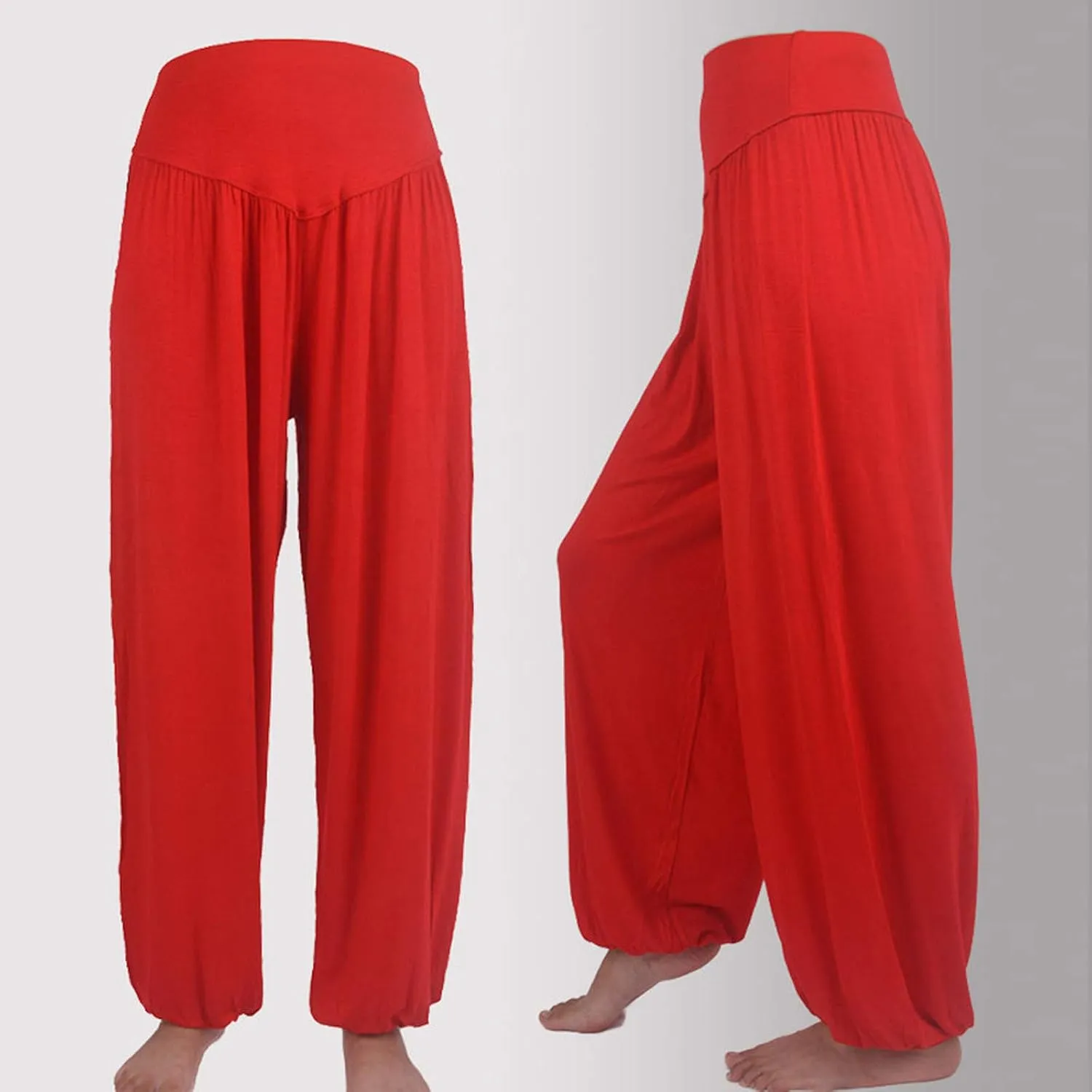 Women's Yoga Harem Pants Wide Leg Plus Size Lounge Dance Pant Breathable Baggy Pajama Bottoms Lightweight Trousers
