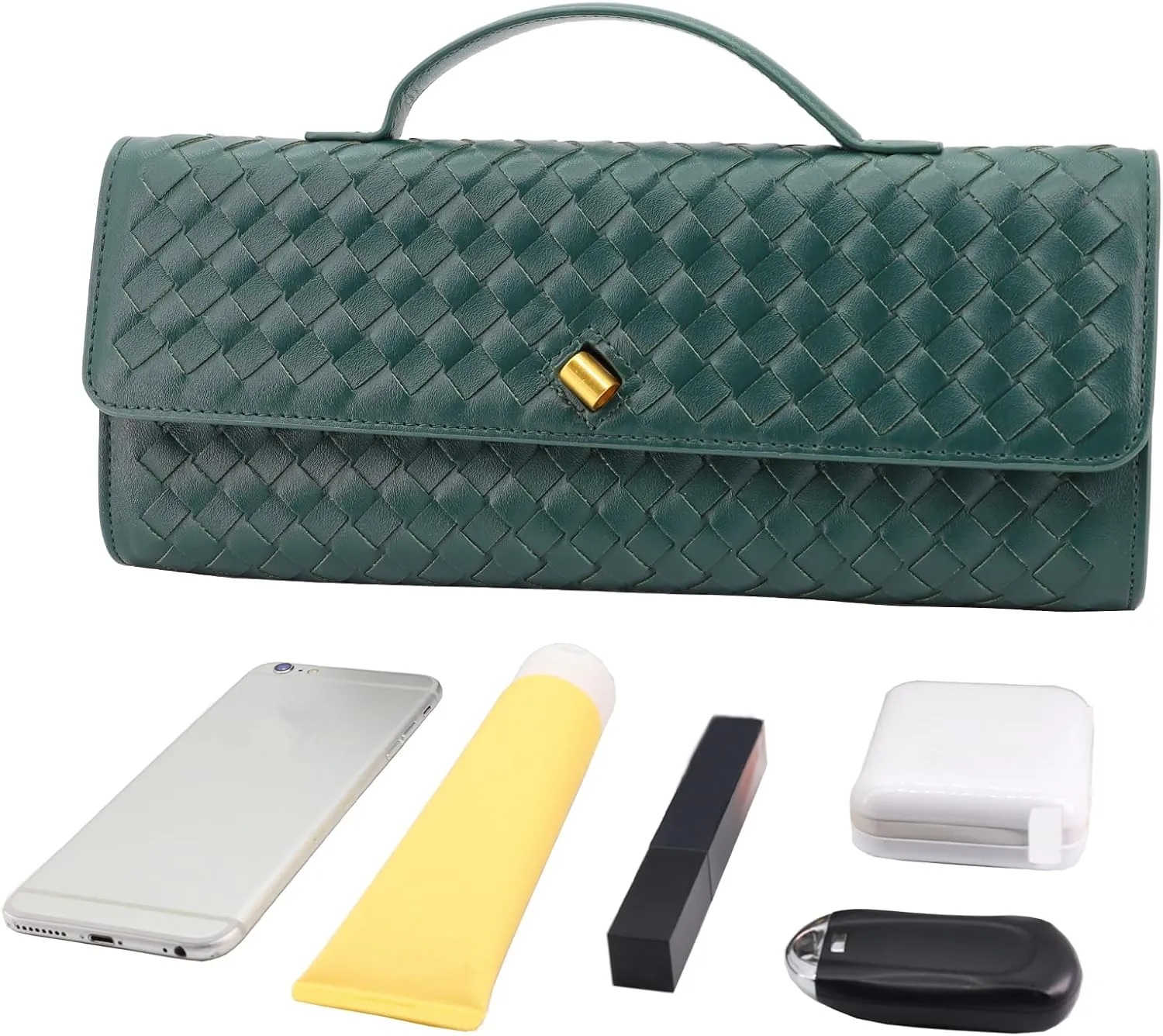 Woven Evening Clutch Purses for Women, Leather Crossbody Purse Shoulderbag for Wedding Party