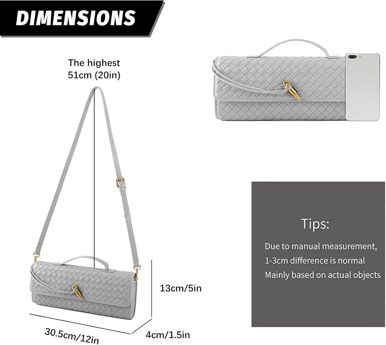 Woven Handbag for Women Evening Shoulder Bag Casual Leather Handbag Fashion Crossbody Clutch Purse