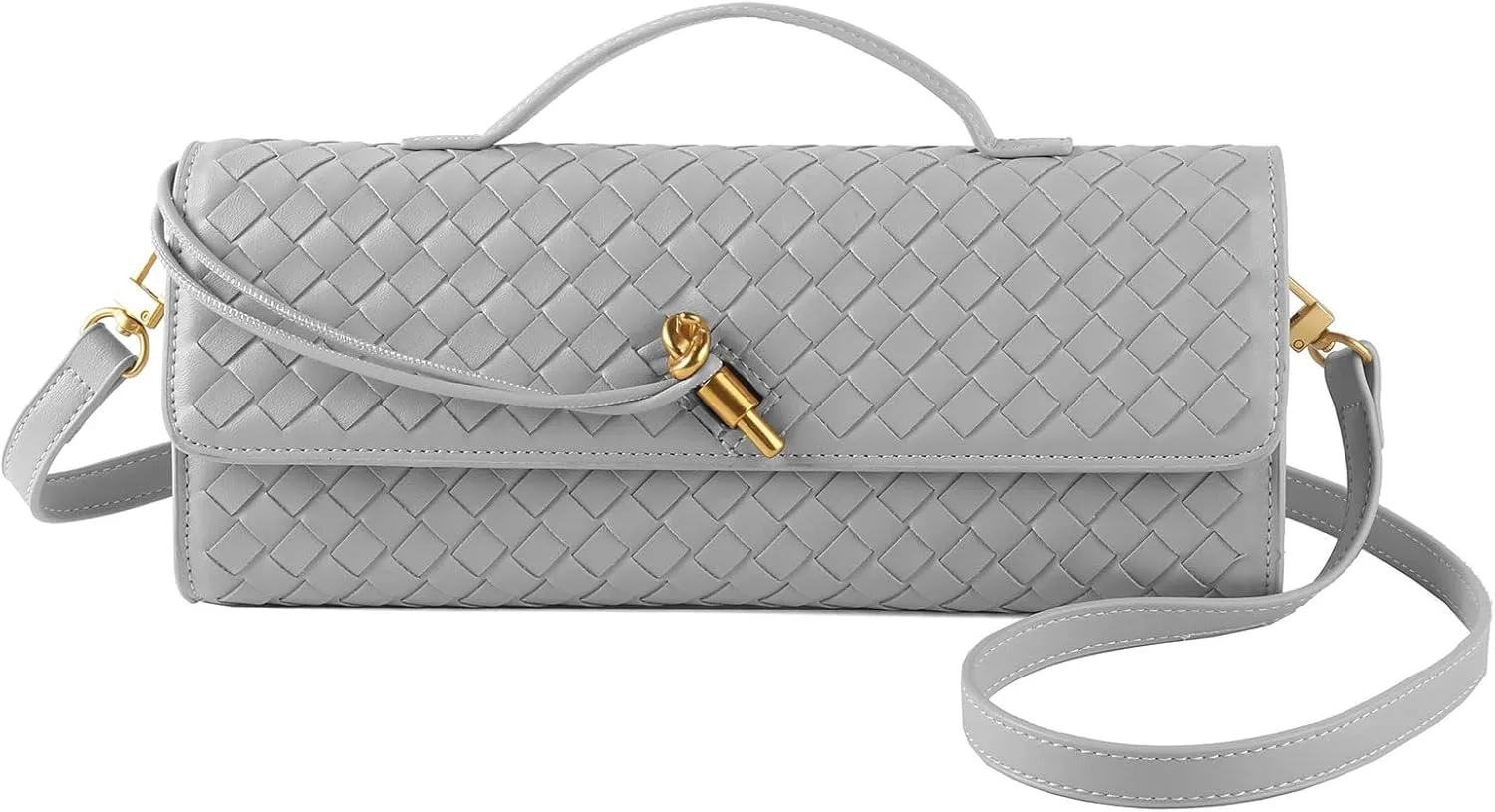 Woven Handbag for Women Evening Shoulder Bag Casual Leather Handbag Fashion Crossbody Clutch Purse