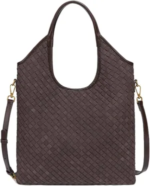 Woven Suede Tote Bag Shoulder Handbag for Women Suede Top Handle Handbag Shoulder Purses Woven Crossbody Bag Hobo Satchels
