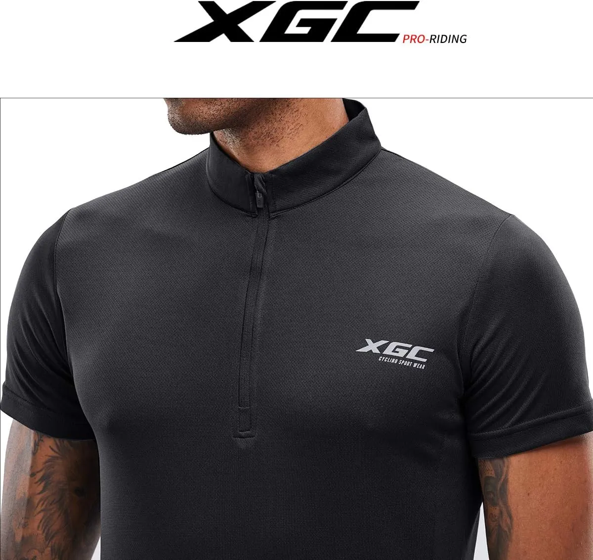 XGC Men's Short/Long Sleeve Cycling Jersey Bike Jerseys Cycle Biking Shirt with Quick Dry Breathable Fabric