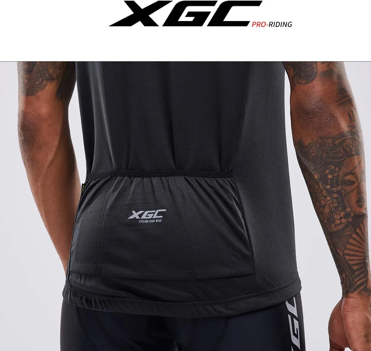 XGC Men's Short/Long Sleeve Cycling Jersey Bike Jerseys Cycle Biking Shirt with Quick Dry Breathable Fabric