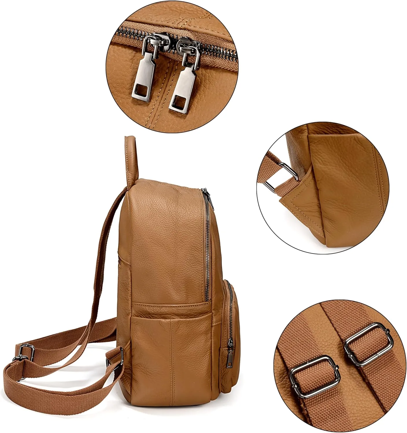 YALUXE Women's Real Leather Backpack Purse Convertible Shoulder Bag Versatile Daypack