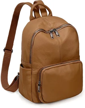 YALUXE Women's Real Leather Backpack Purse Convertible Shoulder Bag Versatile Daypack