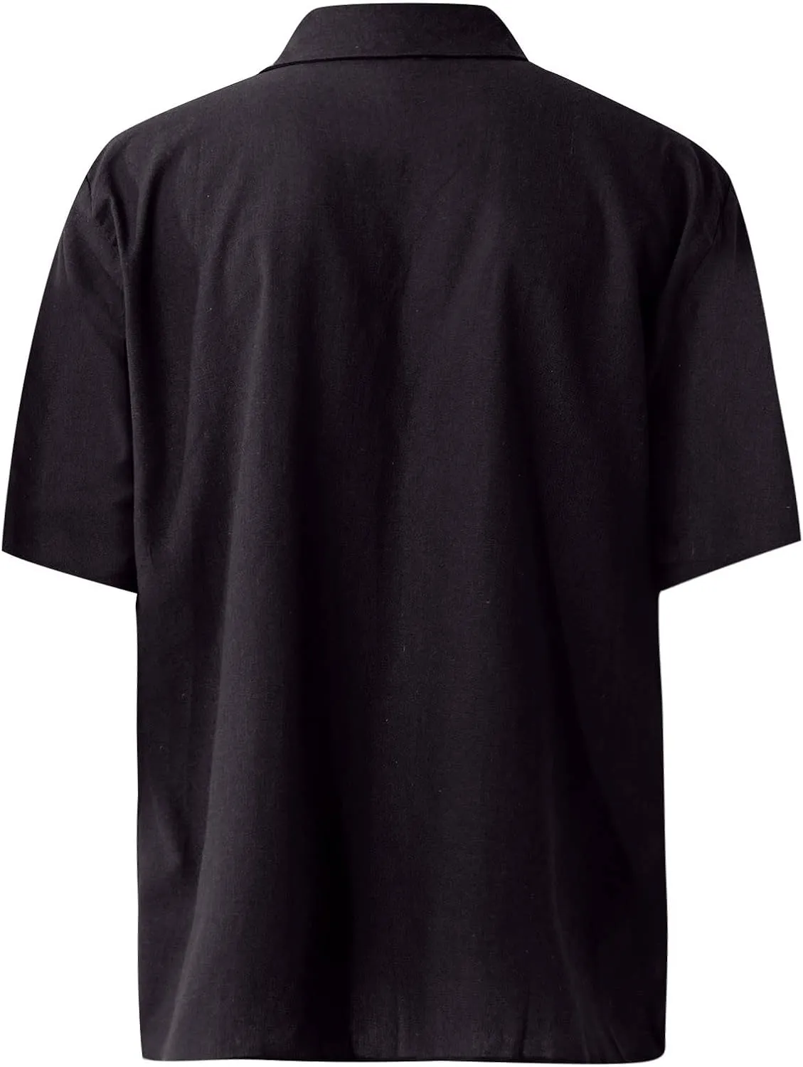 Ymosrh Men's Casual Button-Down Shirts Casual Cotton Linen Solid Color Short Sleeve Shirts Loose Casual Shirts, M-4XL