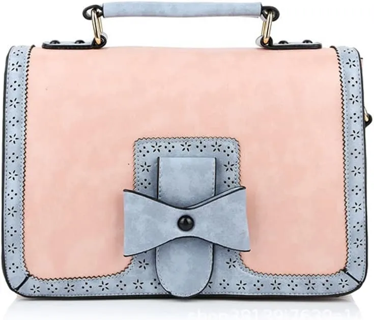 Yohora Crossbody Bag for Women Designer Bow Shoulder Purse Vintage Leather Messenger Satchel Roomy Travel Commute Bag