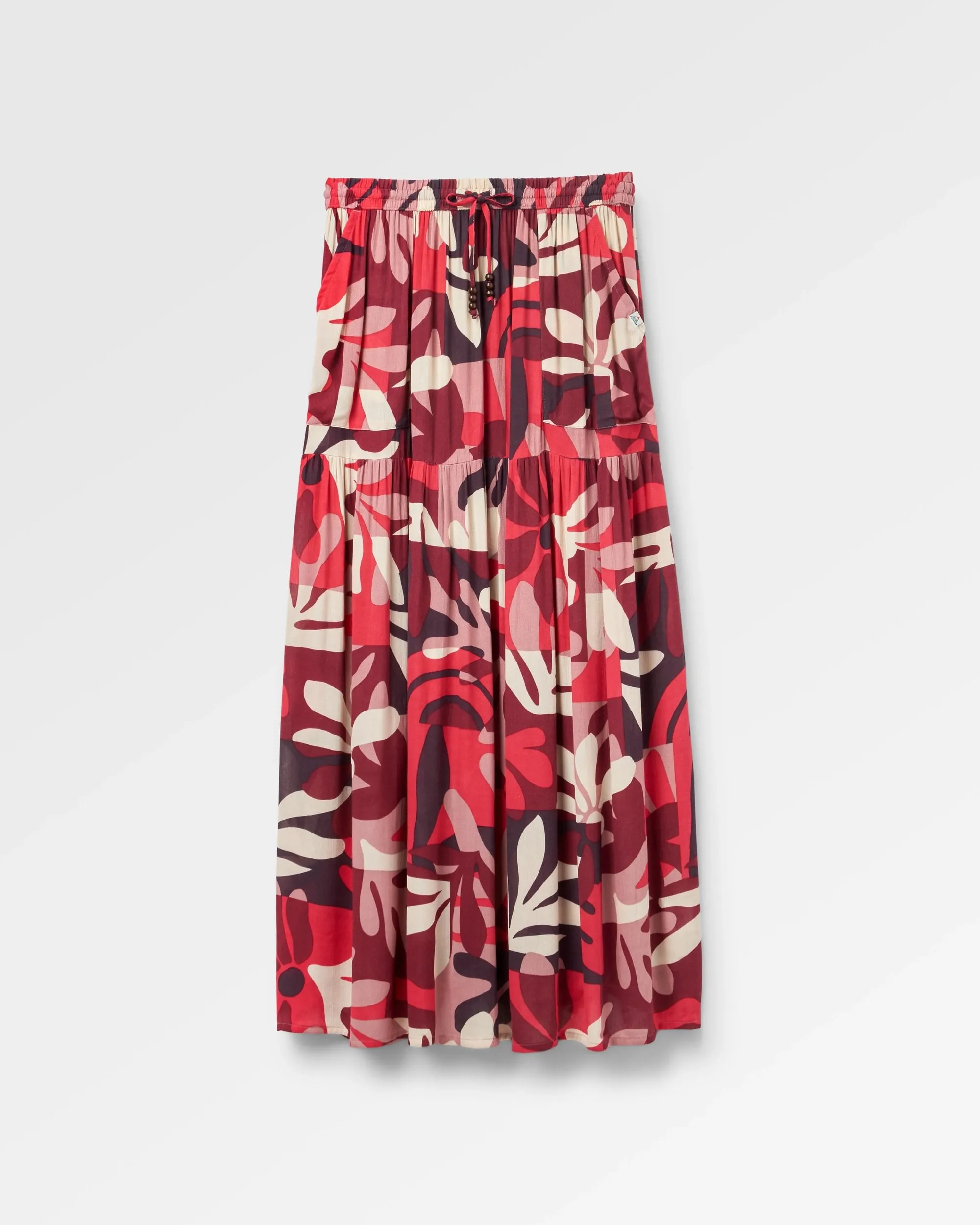 Zephyr Woven Maxi Skirt - Mountain Foliage Cranberry