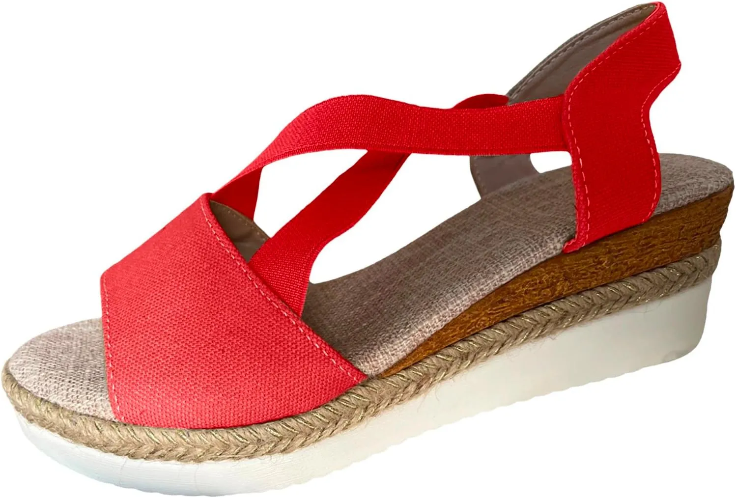 ZSpzx Orthopedic Wedge Sandals for Women Dressy Summer 2025 Platform Wedges Womens Espadrilles Open Toe Sandals Comfortable Dressy Ankle Strap Slip On Sandals Casual Walking Beach Shoes